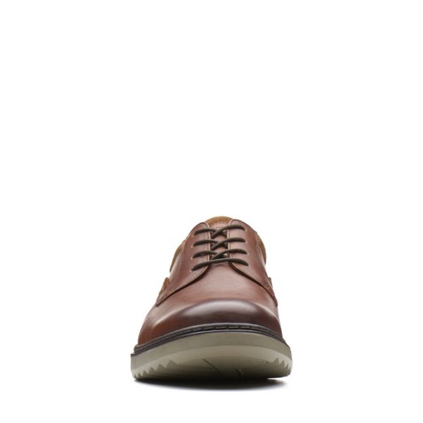 Clarks Mens Un Geo Lace Wide Fit Shoes Dark Brown | CA-4069382